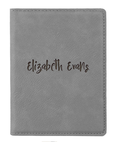 Gray Personalized Passport Holder