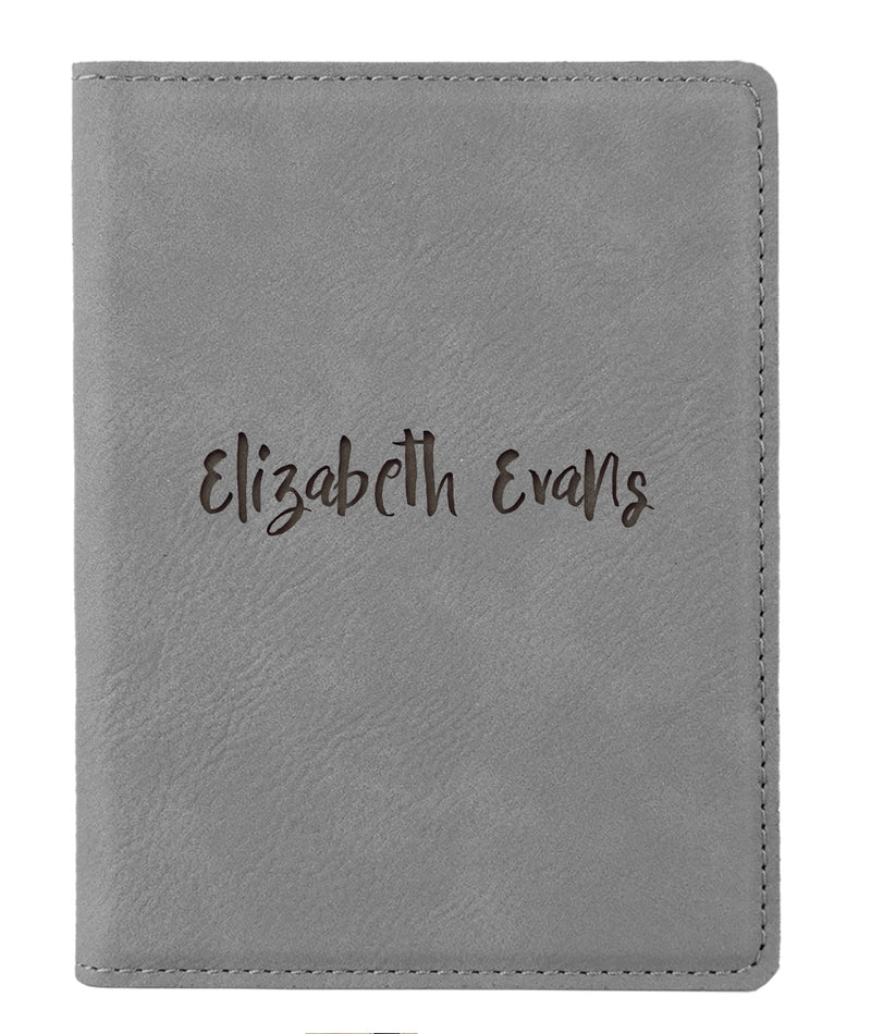 Gray Personalized Passport Holder