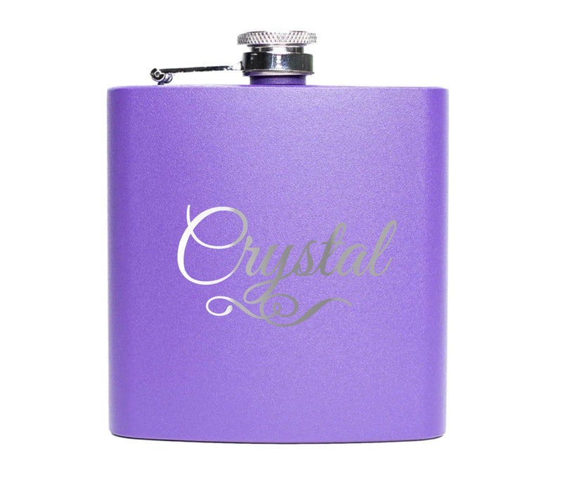 Personalized Purple Powder-Coated Flasks