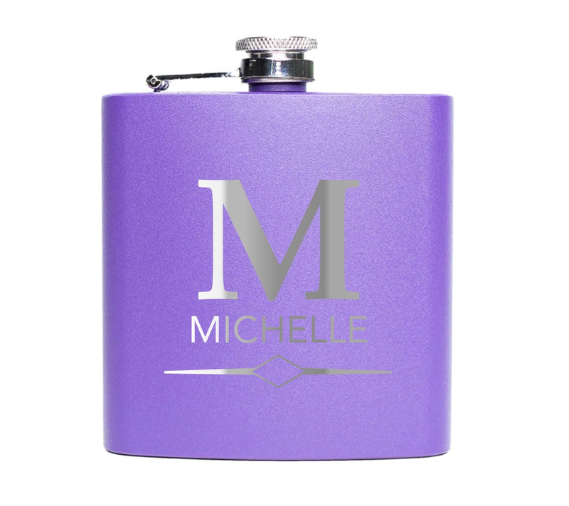 Personalized Purple Powder-Coated Flasks