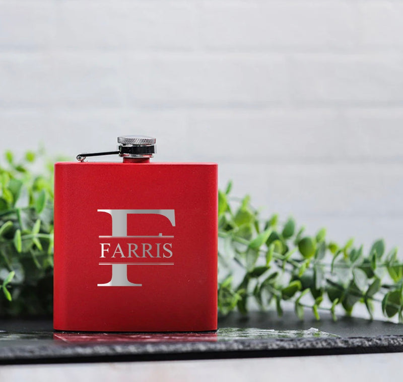 Personalized Red Powder-Coated Flasks