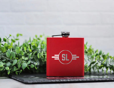 Personalized Red Powder-Coated Flasks