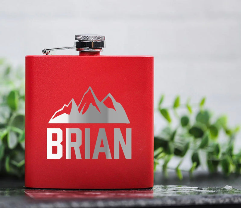 Personalized Red Powder-Coated Flasks