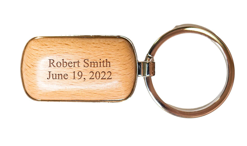 Personalized Rounded Corner Wooden Keychain