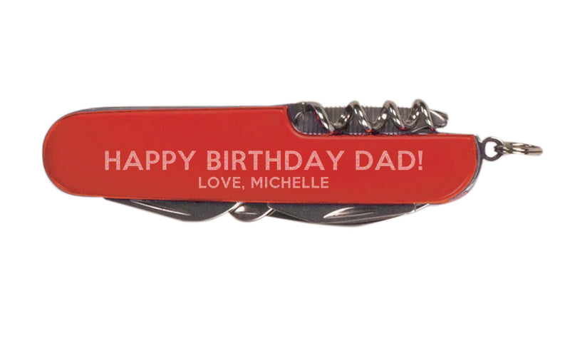 Personalized Red Multi-Tool Pocket Knife