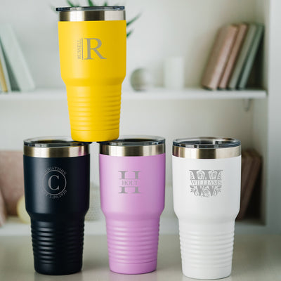 Groomsmen Gift Set of 5 Personalized Black 30 oz Tumblers