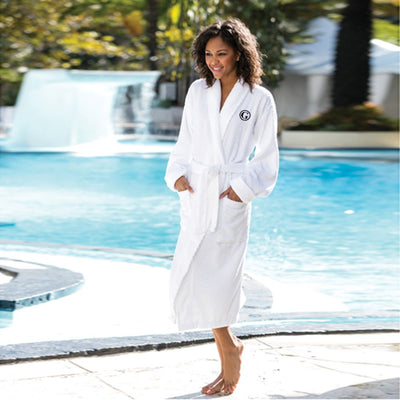 Personalized Checkered Terry Shawl Collar Robe