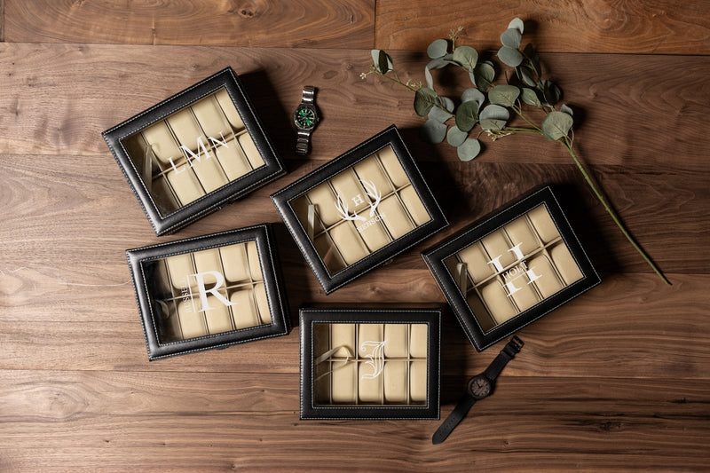 Personalized Groomsmen Watch Boxes Set of 5