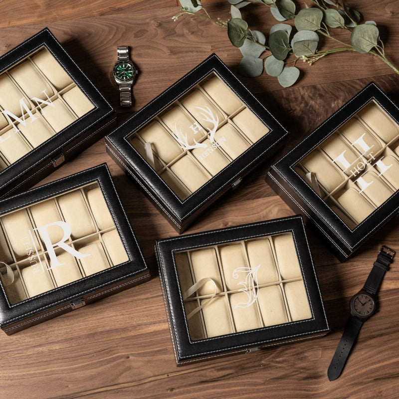 Personalized Groomsmen Watch Boxes Set of 5