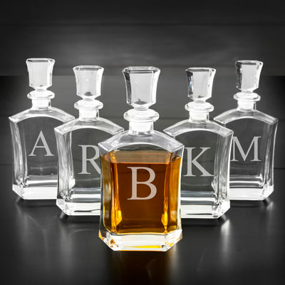 Set of 5 Groomsmen Whiskey Decanters - 23 oz.