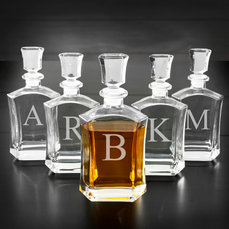 Set of 5 Groomsmen Whiskey Decanters - 23 oz.