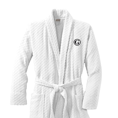 Personalized Checkered Terry Shawl Collar Robe