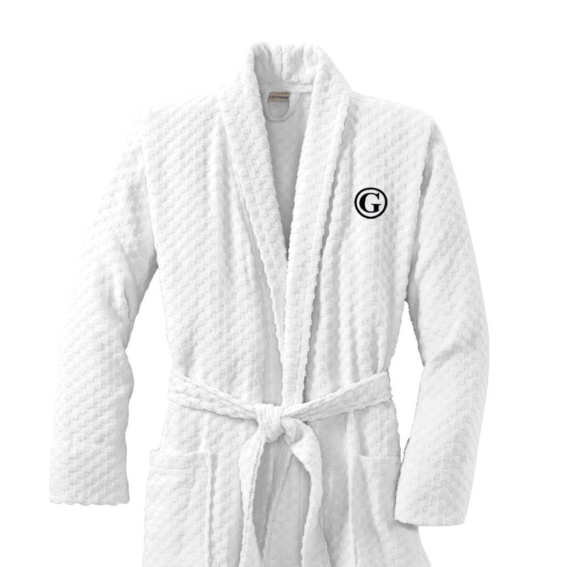 Personalized Checkered Terry Shawl Collar Robe