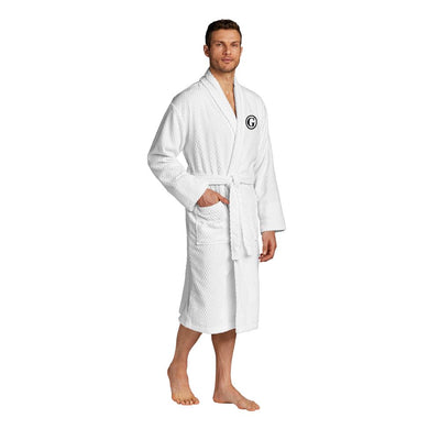 Personalized Checkered Terry Shawl Collar Robe