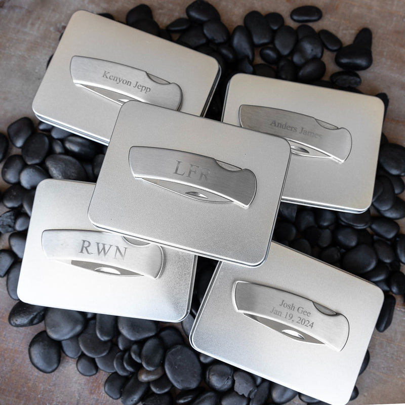 Personalized Groomsmen Pocket Knives - Set of 5