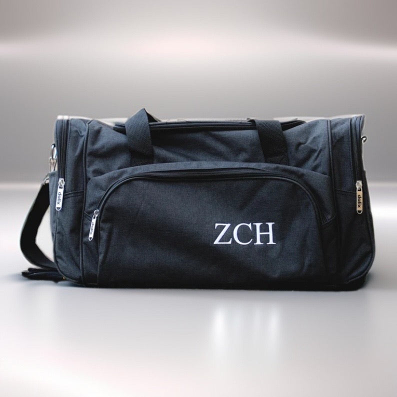 Set of 5 Personalized Black Duffel Bags