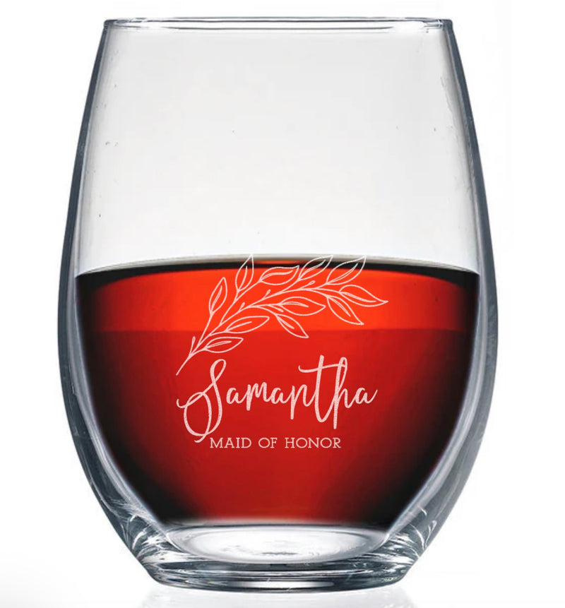 Personalized Stemless Wine Glass