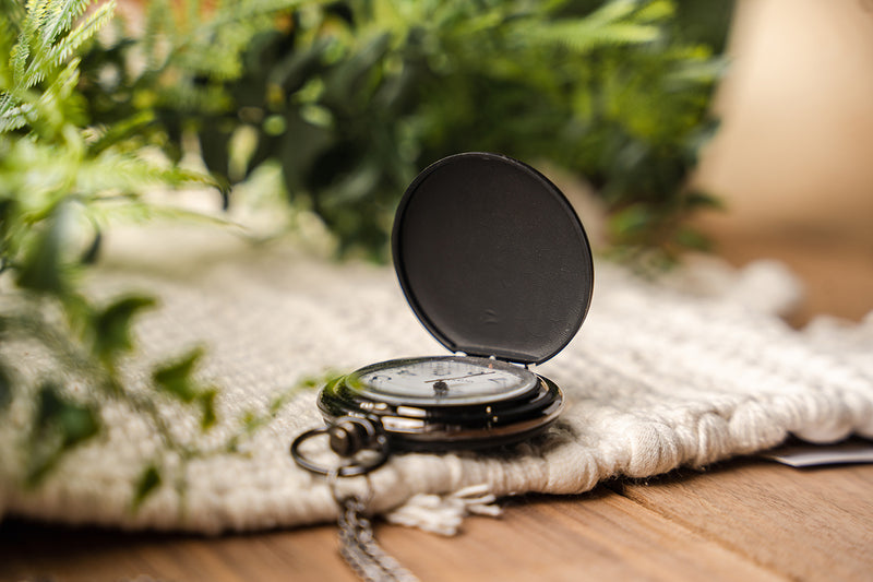 Personalized Black Pocket Watch