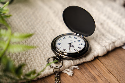 Personalized Black Pocket Watch