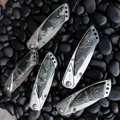Personalized Camouflage Lock Back Pocket Knives - Set of 5