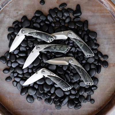 Personalized Camouflage Lock Back Pocket Knives - Set of 5