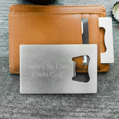 Personalized Silver Credit Card Bottle Opener