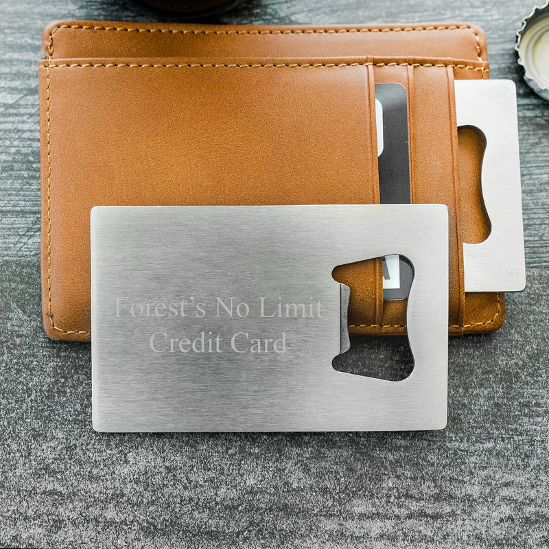 Personalized Silver Credit Card Bottle Opener
