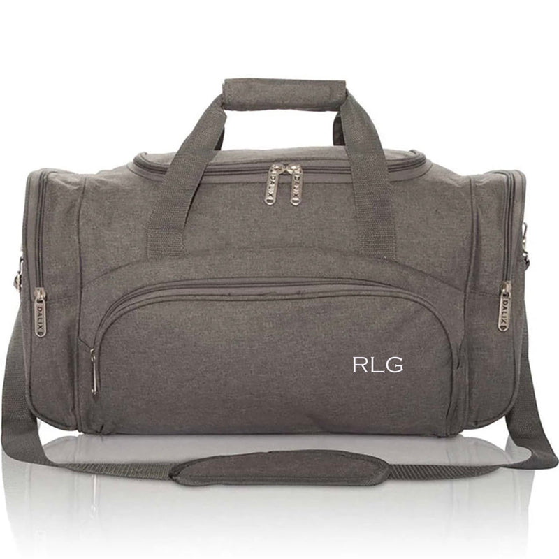 Personalized Gray Voyager Duffel Bag