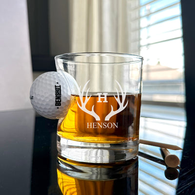 Personalized Golf Ball Lowball Whiskey Glass