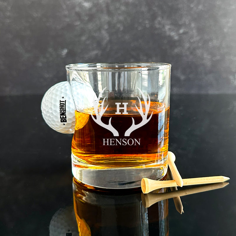 Personalized Golf Ball Lowball Whiskey Glass