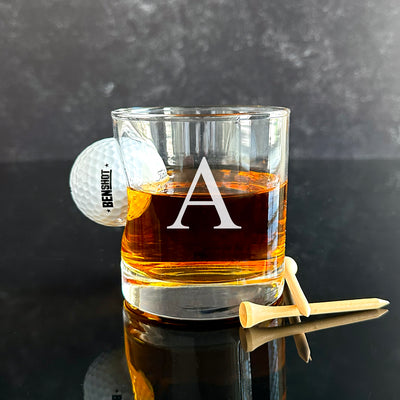Personalized Golf Ball Lowball Whiskey Glass