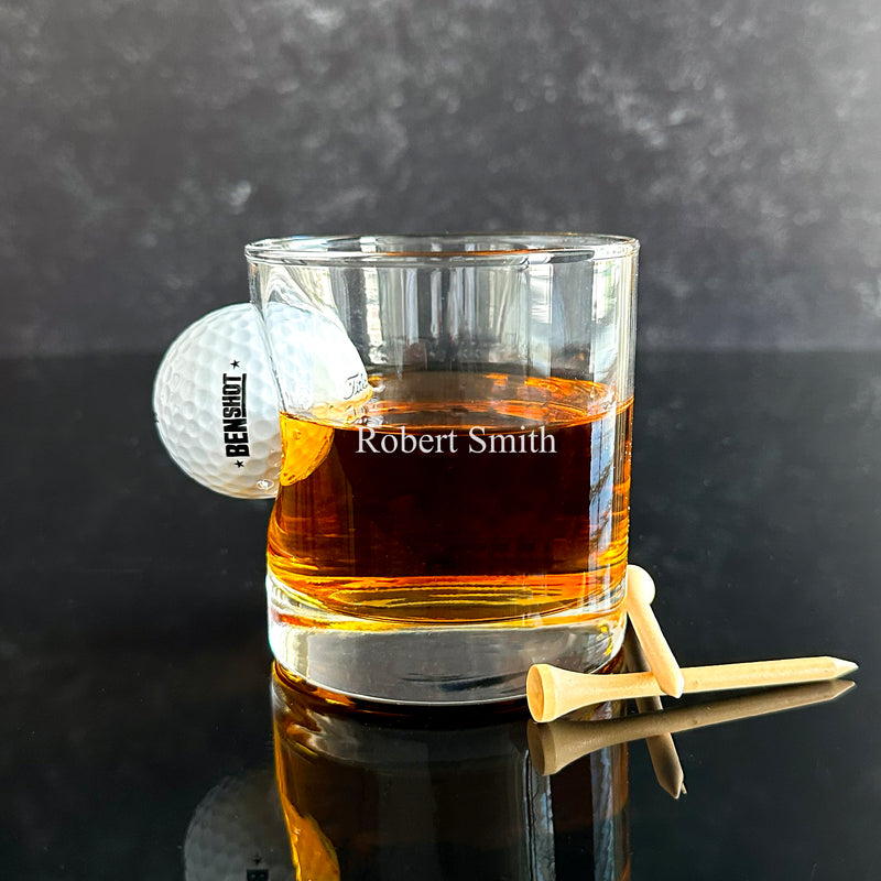 Personalized Golf Ball Lowball Whiskey Glass