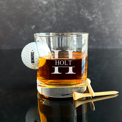 Personalized Golf Ball Lowball Whiskey Glass