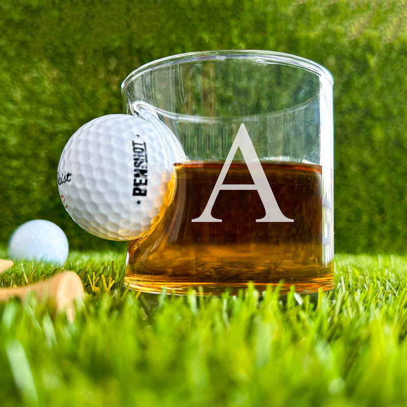 Personalized Golf Ball Lowball Whiskey Glass
