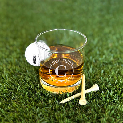 Personalized Golf Ball Lowball Whiskey Glass