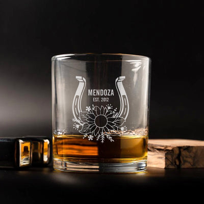 Personalized Lowball Whiskey Glass - Western Designs