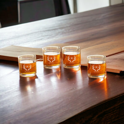 Groomsmen Gift Set of 5 Lowball Whiskey Glasses