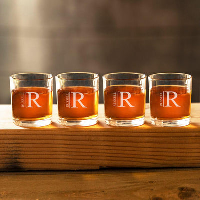 Personalized Lowball Whiskey Glasses - Set of 4
