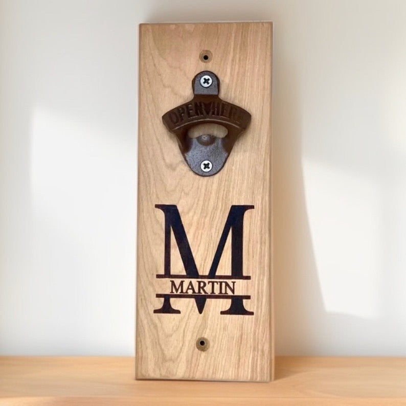 Personalized Wall-mounted Wooden Bottle Opener