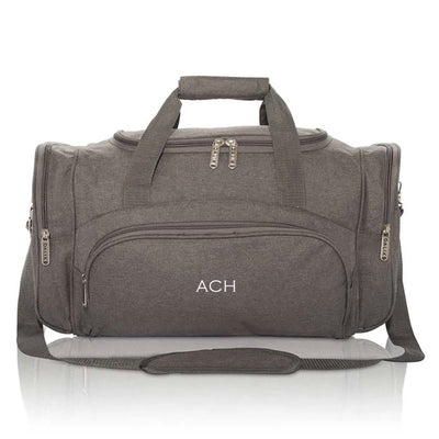 Personalized Gray Voyager Duffel Bag