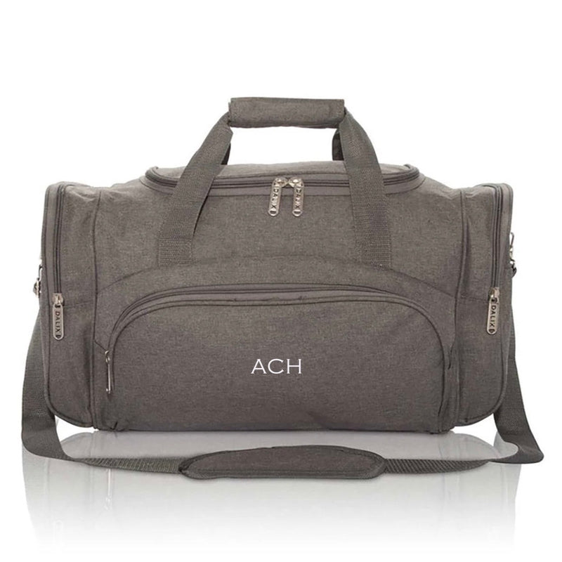 Personalized Gray Voyager Duffel Bag