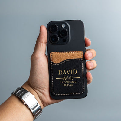 Personalized Groomsmen Leather Phone Wallets
