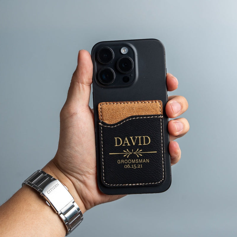 Personalized Groomsmen Leather Phone Wallets