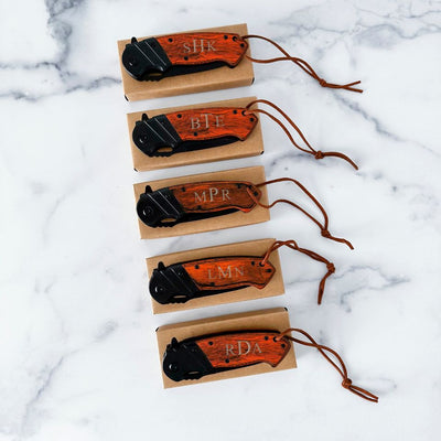 Groomsmen Set of 5 Saw Mountain Personalized Hunting Knives