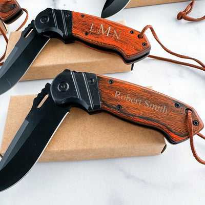 Groomsmen Set of 5 Saw Mountain Personalized Hunting Knives