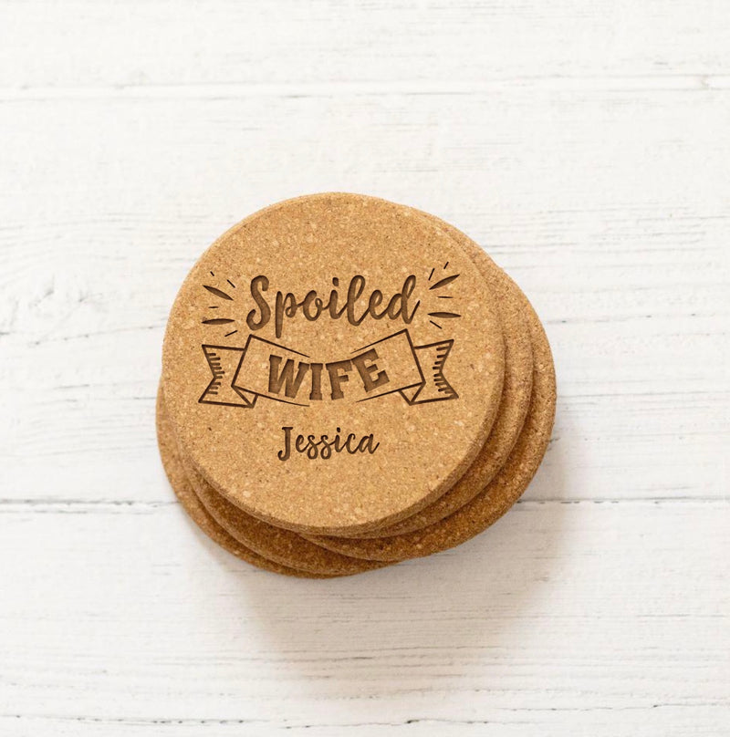 Personalized Cork Wedding Coasters - 1 pc