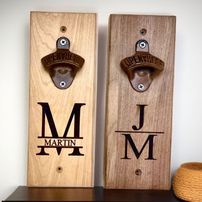 Personalized Wall-mounted Wooden Bottle Opener