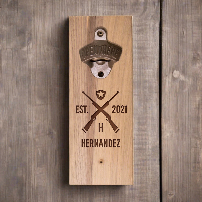 Personalized Wall-mounted Wooden Bottle Opener