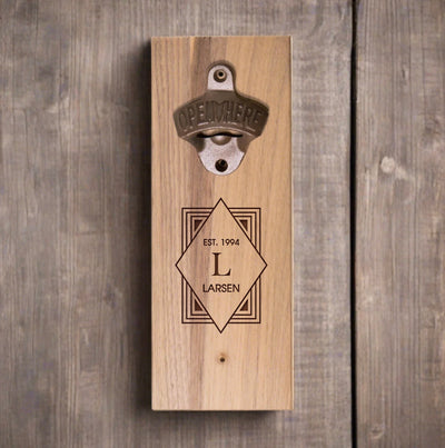 Personalized Wall-mounted Wooden Bottle Opener