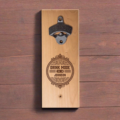 Personalized Wall-mounted Wooden Bottle Opener